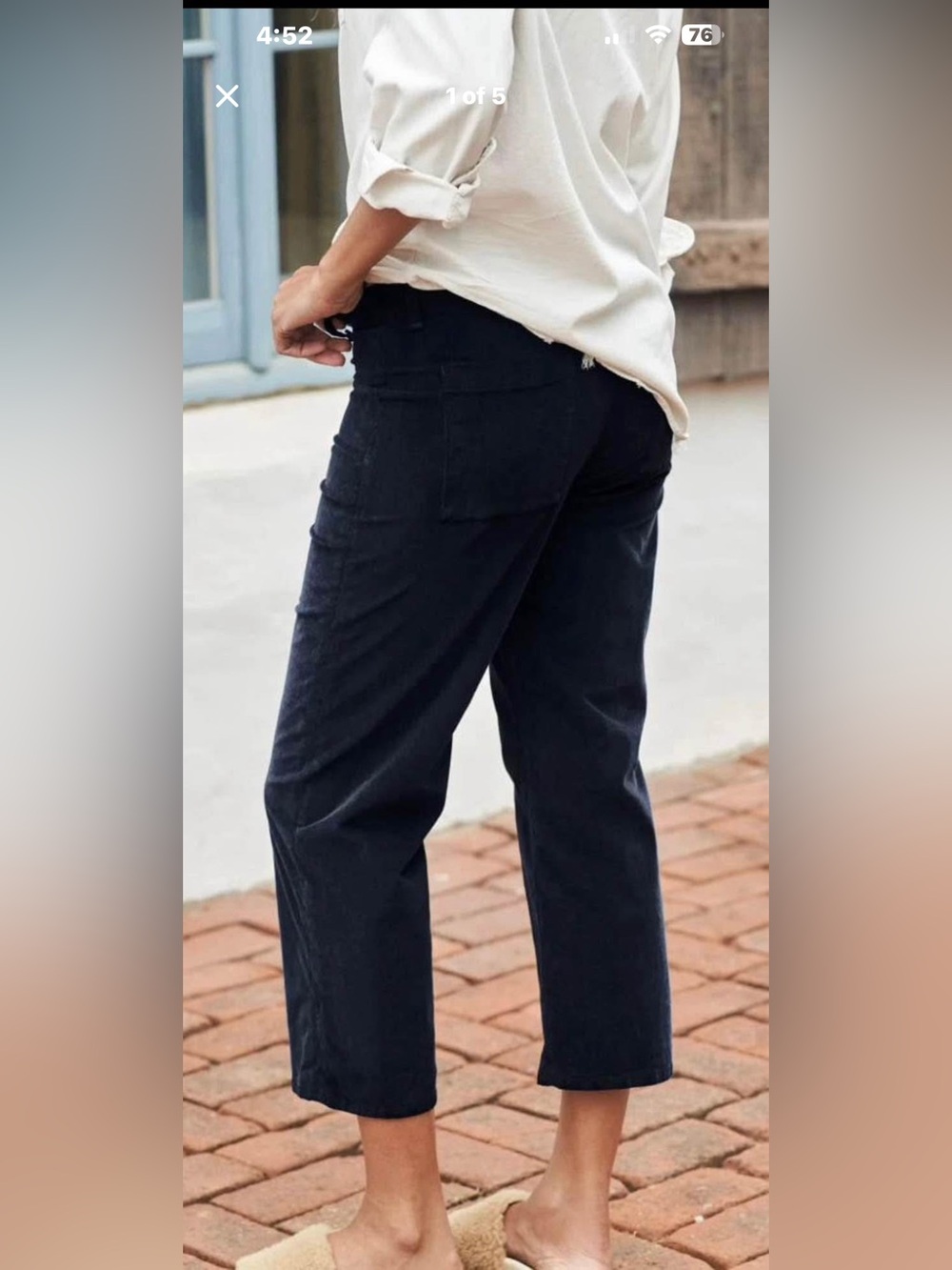 Frank & Eileen Kinsale
Performance Corduroy Crop Raw Hem Size 6